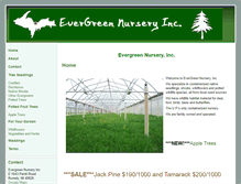Tablet Screenshot of evergreennurserymi.com